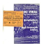 1968 F.A. CUP S/F BIRMINGHAM V WEST BROMWICH ALBION TICKET & PROGRAMME @ ASTON VILLA