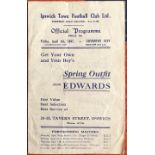 1946/47 IPSWICH TOWN v COVENTRY CITY RESERVES COMBINATION CUP