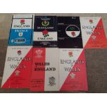 RUGBY UNION - INTERNATIONAL PROGRAMMES 1960'S TO 1991