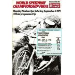 SPEEDWAY - 1975 WORLD FINAL PROGRAMME & TICKET