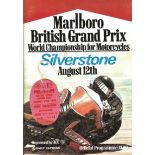 MOTOR CYCLING - 1979 MARLBORO BRITISH GRAND PRIX @ SILVERSTONE TICKET & PROGRAMME