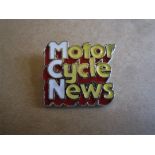 MOTOR CYCLE NEWS VINTAGE SILVER BADGE