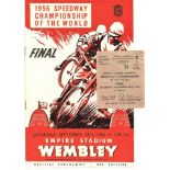 SPEEDWAY - 1956 WORLD FINAL PROGRAMME & TICKET