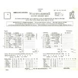 CRICKET - 1982 SCORECARD WARWICKSHIRE V LANCASHIRE FULLY PRINTED