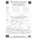 CRICKET - 2000 SCORECARD WARWICKSHIRE V NOTTINGHAMSHIRE MULTI SIGNED