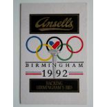 1992 OLYMPICS - ANSELLS BEERMAT PROMOTING BIRMINGHAMS BID TO HOST THE OLYMPICS