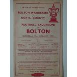 1953 BOLTON V NOTTS COUNTY FA CUP BRITISH RAIL HANDBILL