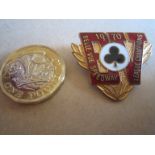 SPEEDWAY - 1970 BELLE VUE LEAGUE CHAMPIONS GILT BADGE