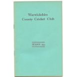 WARWICKSHIRE COUNTY CRICKET CLUB ANNUAL REPORT 1934