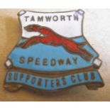 SPEEDWAY - ORIGINAL VINTAGE TAMWORTH SUPPORTERS CLUB GILT BADGE