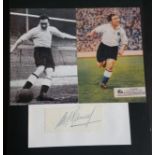 SIR ALF RAMSEY TOTTENHAM AND 1966 WORLD CUP MANAGER - 2 PHOTO'S AND ORIGINAL AUTOGRAPH