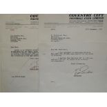 2 ORIGINAL COVENTRY CITY LETTERS BOTH TO EVERTON