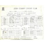 CRICKET - 1967 SCORECARD ESSEX V MIDDLESEX @ COLCHESTER