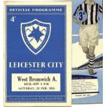 LEICESTER CITY V WEST BROMWICH W.B.A. 1954-55 HOME AND AWAY