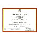 CRICKET - ENGLAND V INDIA 1967 @ LORD'S TICKET