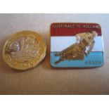 SPEEDWAY - 1976 IJJS FINAL ASSEN HOLLAND GILT BADGE