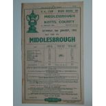 1954-55 MIDDLESBROUGH V NOTTS COUNTY FA CUP BRITISH RAIL HANDBILL