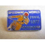 SPEEDWAY - 1977 WORLD FINAL @ GOTHENBURG SILVER BADGE