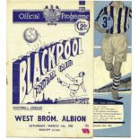 BLACKPOOL V WEST BROMWICH W.B.A. HOME AND AWAY 1954-55