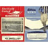 SHEFFIELD UNITED V WEST BROMWICH W.B.A. 1955-56 HOME AND AWAY