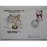 MANCHESTER CITY 1970 ECWC WINNERS POSTAL COVER AUTOGRAPHED BY TONY BOOK