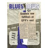 1975/76 BIRMINGHAM CITY V QUEENS PARK RANGERS Q.P.R. PRESS REPORT