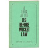 CRICKET - A LOOK AT THE LEG BEFORE CRICKET LAW