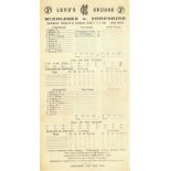 CRICKET - 1948 SCORECARD MIDDLESEX V YORKSHIRE