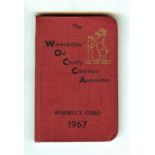 CRICKET - 1967 WARWICKSHIRE C.C.C. EX PLAYERS' MEMBERSHIP CARD