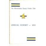 CRICKET - 1953 WARWICKSHIRE C.C.C. ANNUAL REPORT