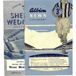 SHEFFIELD WEDNESDAY V WEST BROMWICH W.B.A. HOME AND AWAY 1954-55