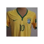 BRAZIL MATCH WORN SHIRT - NEYMAR 2014 WORLD CUP