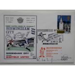 BIRMINGHAM CITY 1ST MATCH BACK IN DIV 1 POSTAL COVER 1972 AUTOGRAPHED BY BOB LATCHFORD