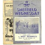 SHEFFIELD WEDNESDAY V WEST BROMWICH W.B.A. 1952-53 HOME AND AWAY + RESERVE GAME @ ALBION