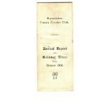 CRICKET - WARWICKSHIRE C.C.C. ANNUAL REPORT 1926