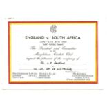 CRICKET - ENGLAND V SOUTH AFRICA @ LORD'S 1965 VIP TICKET