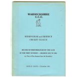 CRICKET - WARWICKSHIRE C.C.C. BIRMINGHAM LEAGUE HISTORY