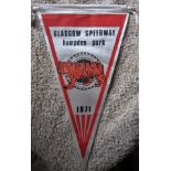 SPEEDWAY - 1971 GLASGOW HAMPDEN PARK SCOTLAND PENNANT