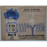 1956 OLYMPICS - TICKET FOR THE CLOSING CEREMONY AT THE MELBOURNE CRICKET GROUND