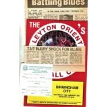 1990/91 LEYTON ORIENT V BIRMINGHAM CITY PROGRAMME TICKET & PRESS REPORT