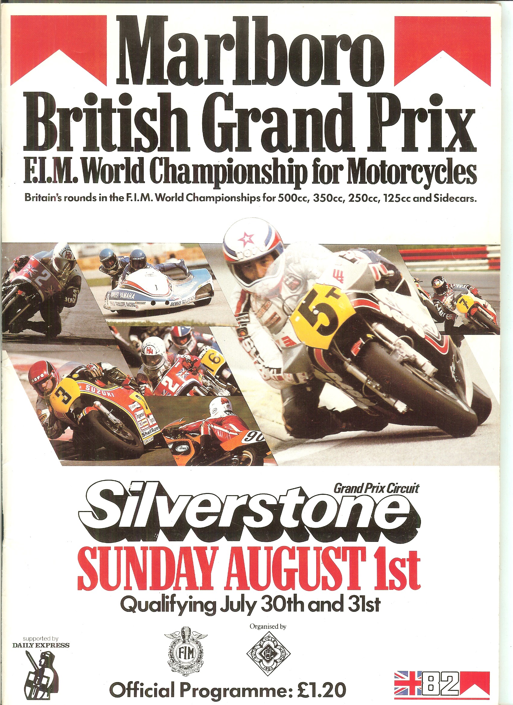 MOTOR CYCLING - 1982 MARLBORO BRITISH GRAND PRIX PROGRAMME @ SILVERSTONE