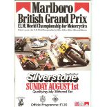 MOTOR CYCLING - 1982 MARLBORO BRITISH GRAND PRIX PROGRAMME @ SILVERSTONE