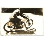 MOTOR CYCLE RACING - 1938 ISLE OF MAN T.T. C.V. MOORE ORIGINAL PHOTOGRAPH