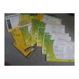 NORWICH CITY COLLECTION OF TEAM SHEETS X 30