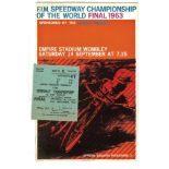 SPEEDWAY - 1963 WORLD FINAL @ WEMBLEY PROGRAMME & TICKET