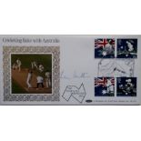 CRICKET - AUSTRALIAN BICENTENARY POSTAL COVER AUTOGRAPHED BY LEN HUTTON