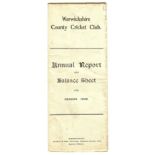 CRICKET - WARWICKSHIRE C.C.C. ANNUAL REPORT 1908