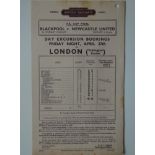 1951 FA CUP FINAL BLACKPOOL V NEWCASTLE BRITISH RAIL HANDBILL