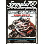 MOTOR CYCLING - 1978 FORMULA 750 WORLD CHAMPIONSHIP PROGRAMME @ BRANDS HATCH