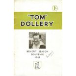 CRICKET - 1949 TOM DOLLERY WARWICKSHIRE C.C.C. HAND SIGNED BENEFIT BROCHURE